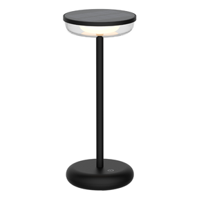 LED-Tischleuchte mit Akku, Solar- und Netzbetrieb, dimmbar, 2700 K (warmweiß), bis zu 48 h Leuchtzeit, IP44, wiederaufladbar, USB-C, In- und Outdoor.