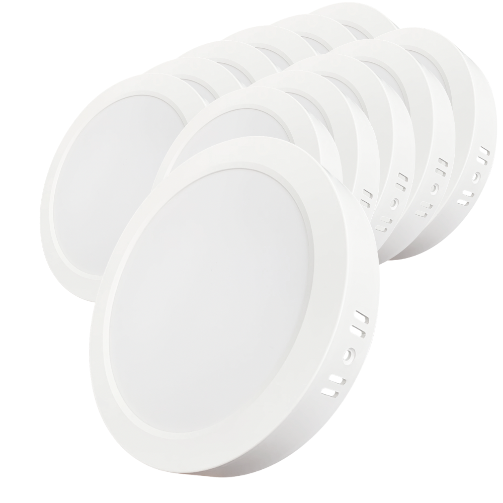 LED Aufbauleuchte in Weiß, 6W, 230 V, IP44-geschützt, 600 lm, Lichtfarbe einstellbar, Ø109x28 mm, Deckenleuchte mit Diffusor, Badezimmerlampe