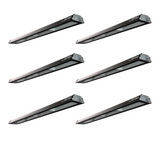 6er Pack LED-Hallenleuchte, linear, 200 W, 20000 lm, 4000 K (neutralweiß), IP65, schwarz