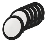 LED Einbauleuchte in Schwarz, 6 W, 230 V, IP44-geschützt, 600 lm, Lichtfarbe einstellbar, Ø117x25 mm, Einbaustrahler mit Diffusor, Badezimmer Deckenleuchte
