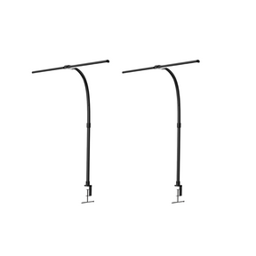 2er Pack LED-Schreibtischlampe, Doppelkopf, schwarz, dimmbar, 5 Farbtemperaturstufen, 24 W, 800 lm, klemm- und verstellbare Monitorlampe.
