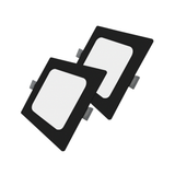 LED Einbauleuchte in Schwarz, 6 W, 230 V, IP44-geschützt, 600 lm, Lichtfarbe einstellbar, 119x26 mm, Einbaustrahler mit Diffusor, Badezimmer Deckenleuchte