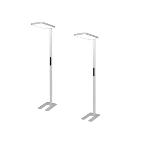 2er Pack LED Büro-Stehleuchte, Up/Down, weiß, 100 W, 7000 lm, 4000 K (neutralweiß), UGR<16, CRI98, dimmbar, RG0, Bridgelux LED, Arbeitsplatzleuchte.