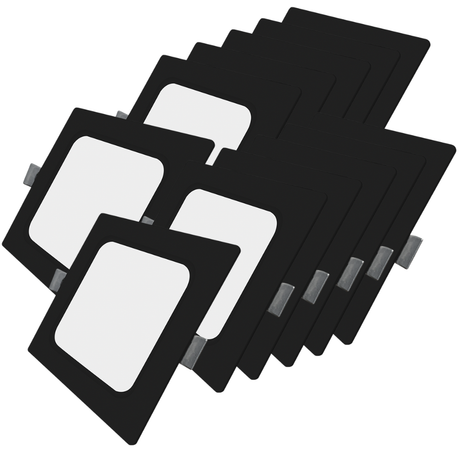 LED Einbauleuchte in Schwarz, 6 W, 230 V, IP44-geschützt, 600 lm, Lichtfarbe einstellbar, 119x26 mm, Einbaustrahler mit Diffusor, Badezimmer Deckenleuchte