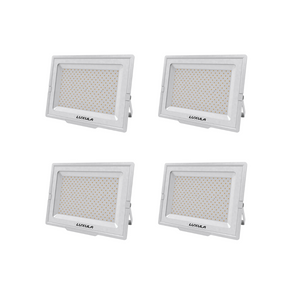 4er Pack LED-Fluter, 300 W, 4000 K (neutralweiß), 30000 lm, weiß, IP65.