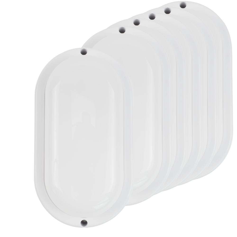 Kellerlampe in Weiß, Ovalleuchte, 12 W, 1080 lm, Lichtfarbe einstellbar (CCT), IP54-wassergeschützt, Kabelverbinder, Wandleuchte Innen und Außen, Feuchtraumleuchte
