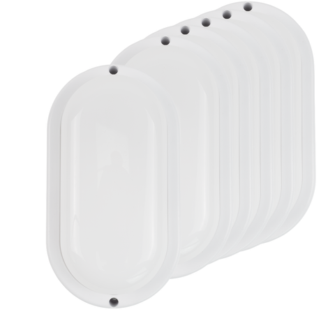 Kellerlampe in Weiß, Ovalleuchte, 12 W, 1080 lm, Lichtfarbe einstellbar (CCT), IP54-wassergeschützt, Kabelverbinder, Wandleuchte Innen und Außen, Feuchtraumleuchte