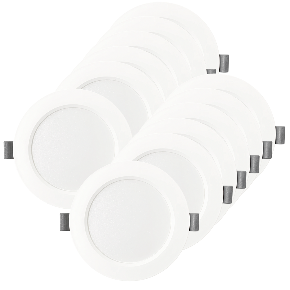 LED Einbauleuchte in Weiß, 18 W, 230 V, IP44-geschützt, 1800 lm, Lichtfarbe einstellbar, Ø221x27 mm, Einbaustrahler mit Diffusor, Badezimmer Deckenleuchte