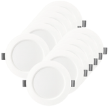 LED Einbauleuchte in Weiß, 18 W, 230 V, IP44-geschützt, 1800 lm, Lichtfarbe einstellbar, Ø221x27 mm, Einbaustrahler mit Diffusor, Badezimmer Deckenleuchte