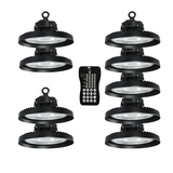 9er-Pack LED-Hallenstrahler, mit Bewegungsmelder, Leistung einstellbar, 100/150/200W, 4000 K (neutralweiß), 17000-34000 lm, IP65, 0-10V dimmbar, inkl Fernbedienung