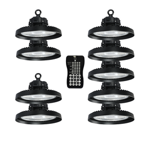 9er-Pack LED-Hallenstrahler, mit Bewegungsmelder, Leistung einstellbar, 100/150/200W, 4000 K (neutralweiß), 17000-34000 lm, IP65, 0-10V dimmbar, inkl Fernbedienung.