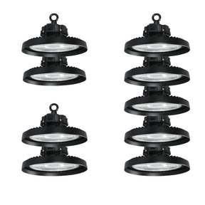 9er-Pack LED-Hallenstrahler, mit Bewegungsmelder, Leistung einstellbar, 100/150/200W, 4000 K (neutralweiß), 17000-34000 lm, IP65, 0-10V dimmbar.