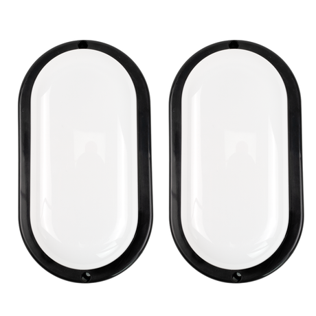 Kellerlampe in Schwarz, Ovalleuchte, 12 W, 1080 lm, Lichtfarbe einstellbar (CCT), IP54-wassergeschützt, Kabelverbinder, Wandleuchte Innen und Außen, Feuchtraumleuchte