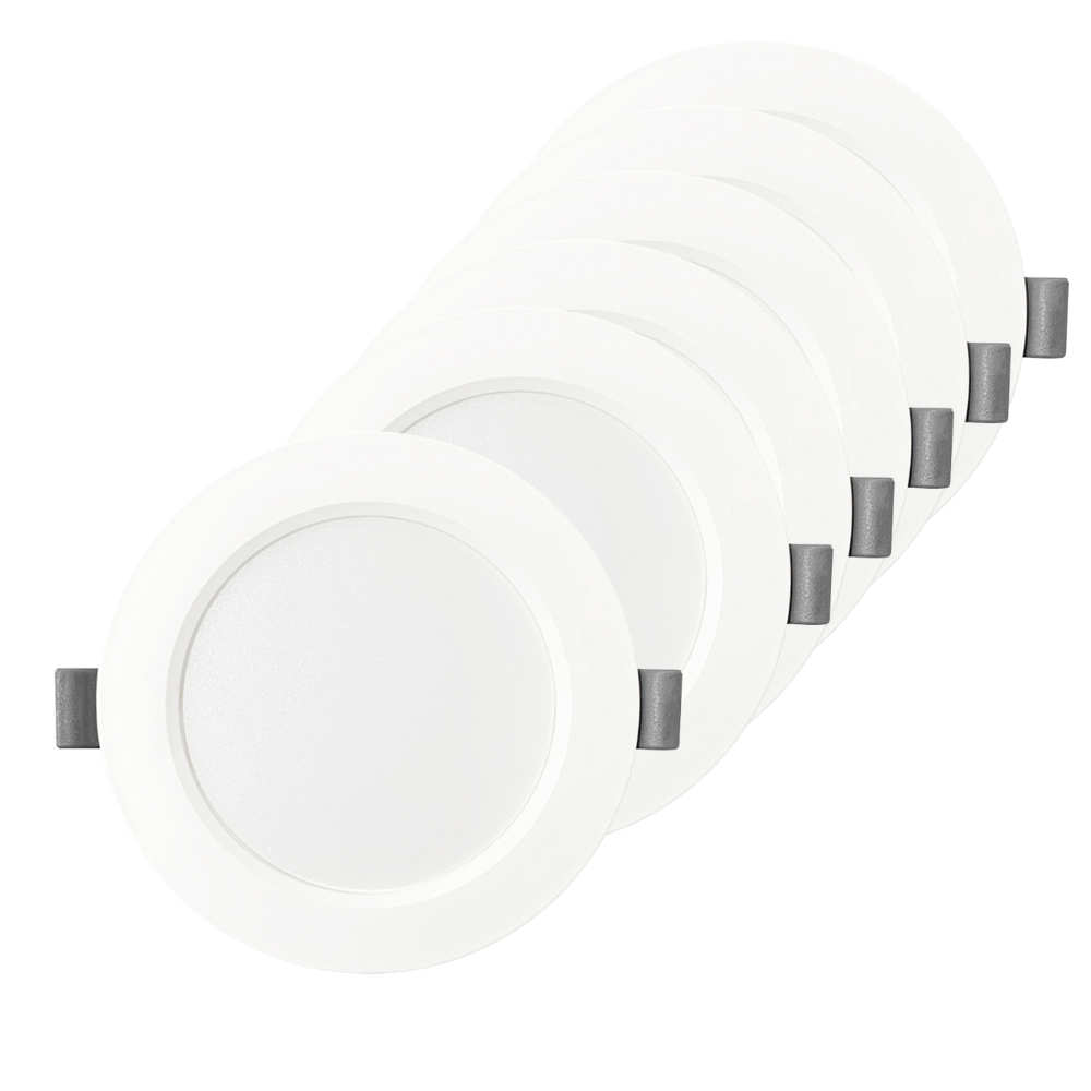 LED Einbauleuchte in Weiß, 18 W, 230 V, IP44-geschützt, 1800 lm, Lichtfarbe einstellbar, Ø221x27 mm, Einbaustrahler mit Diffusor, Badezimmer Deckenleuchte
