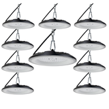 10er Pack LED-HighBay, UFO, 200 W, 20000 lm, CCT 3000-6500 K (warm-, neutral-, kaltweiß), IP65, EPISTAR