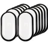 Kellerlampe in Schwarz, Ovalleuchte, 12 W, 1080 lm, Lichtfarbe einstellbar (CCT), IP54-wassergeschützt, Kabelverbinder, Wandleuchte Innen und Außen, Feuchtraumleuchte