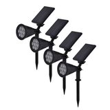 4er-Pack LED Solar-Gartenspot, mit Spieß, 1,5 W, 6000 K, schwarz
