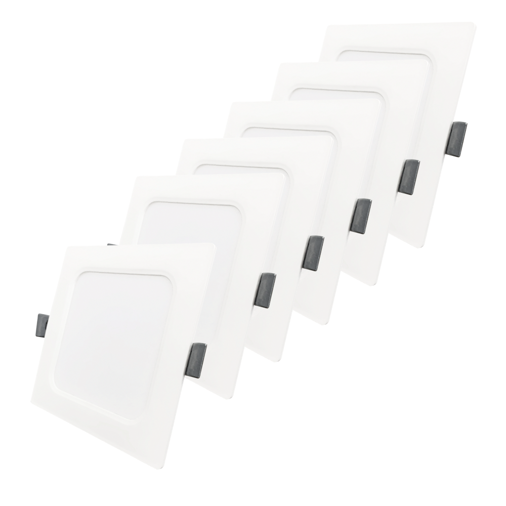 LED Einbauleuchte in Weiß, 6 W, 230 V, IP44-geschützt, 600 lm, Lichtfarbe einstellbar, 119x26 mm, Einbaustrahler mit Diffusor, Badezimmer Deckenleuchte