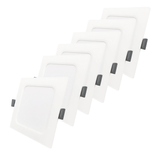 LED Einbauleuchte in Weiß, 6 W, 230 V, IP44-geschützt, 600 lm, Lichtfarbe einstellbar, 119x26 mm, Einbaustrahler mit Diffusor, Badezimmer Deckenleuchte