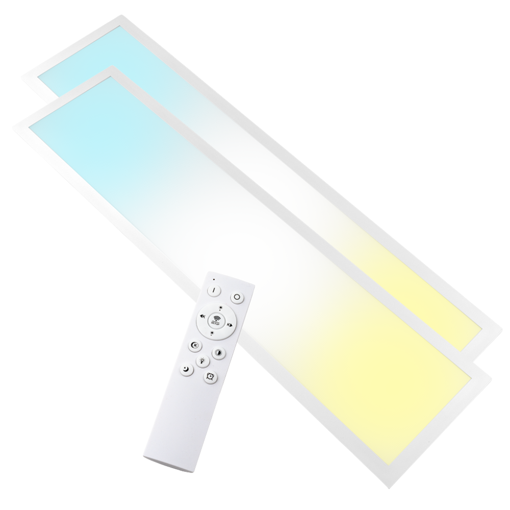LUXULA LITEQ 100, LED-Panel mit Fernbedienung, 100×25 cm, weiß, 40 W, 4400 lm, UGR<19, Helligkeit und Lichtfarbe einstellbar