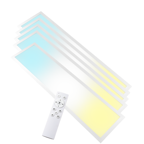 LUXULA LITEQ 80, LED-Panel mit Fernbedienung, 80×20 cm, weiß, 40 W, 4400 lm, UGR<19, Helligkeit und Lichtfarbe einstellbar
