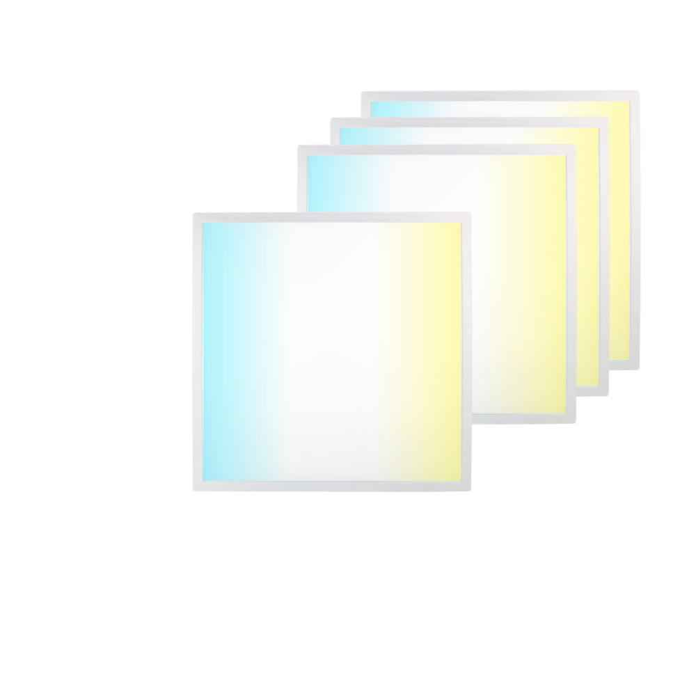 4er Pack LED-Panel mit Farbtemperaturwechsel CCT, 3000-6000 K, 62x62 cm, Back-lit, 36W, 3600 lm