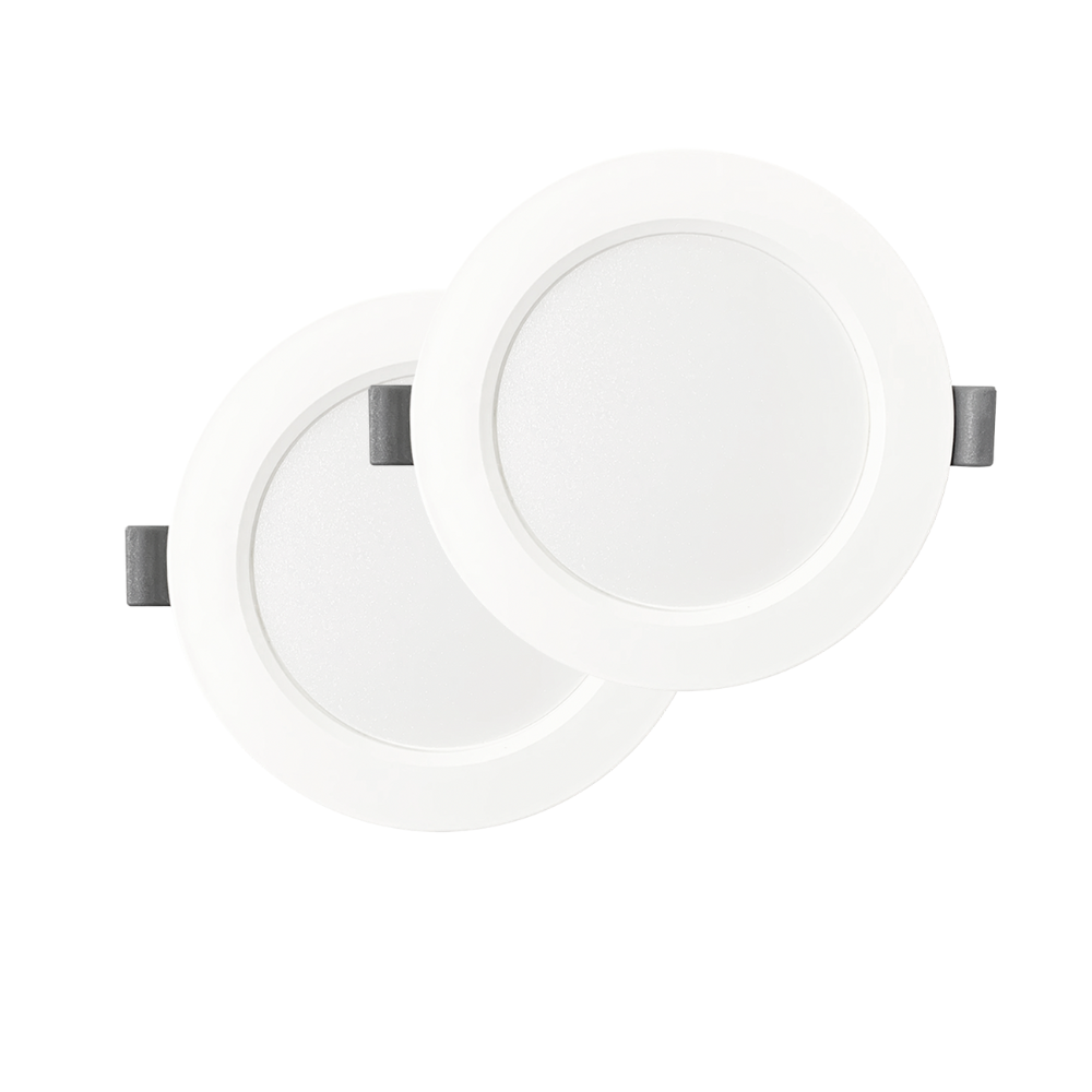 LED Einbauleuchte in Weiß, 12 W, 230 V, IP44-geschützt, 1200 lm, Lichtfarbe einstellbar, Ø173x26 mm, Einbaustrahler mit Diffusor, Badezimmer Deckenleuchte