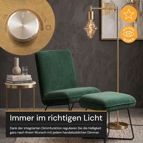 LED Filament Leuchtmittel, UFO, Amber, UFOG125, E27, 4 W, 265lm, 2200K, dimmbar