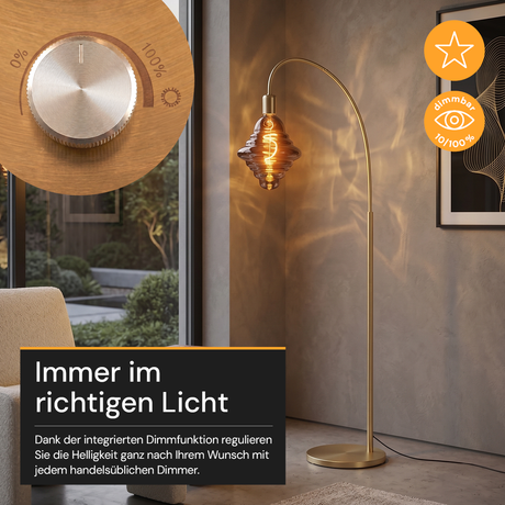 LED Filament Leuchtmittel, UFO, SMOKE, UFOG125, E27, 4 W, 40lm, 1800K, dimmbar