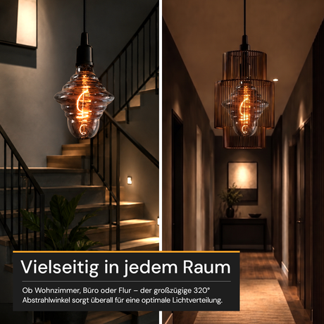 LED Filament Leuchtmittel, UFO, SMOKE, UFOG125, E27, 4 W, 40lm, 1800K, dimmbar