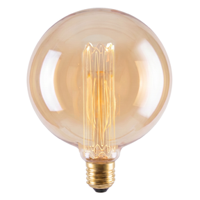 LED Filament Leuchtmittel, RUND, AMBER, G125, E27, 3.5 W, 120lm, 1800K, dimmbar.