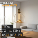 LED Filament Leuchtmittel, E27, 4 W, 120 lm, warmweiß, dimmbar