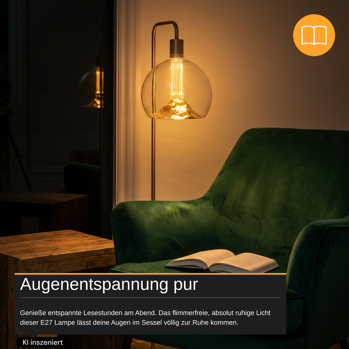 LED Filament Leuchtmittel, E27, 4 W, 120 lm, warmweiß, dimmbar