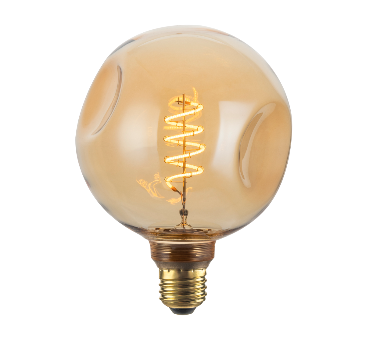 LED Filament Leuchtmittel, CALDERA, Amber, Globe G125, E27, 4W, 265lm, 2200K, dimmbar