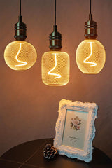 LED Filament Leuchtmittel, DNA MESH, Amber, E27, 3.5W, 120lm, 1800K, dimmbar