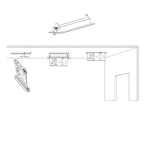 Einbaurahmen für LED-Fluchtwegleuchte 5in1 ELED200103