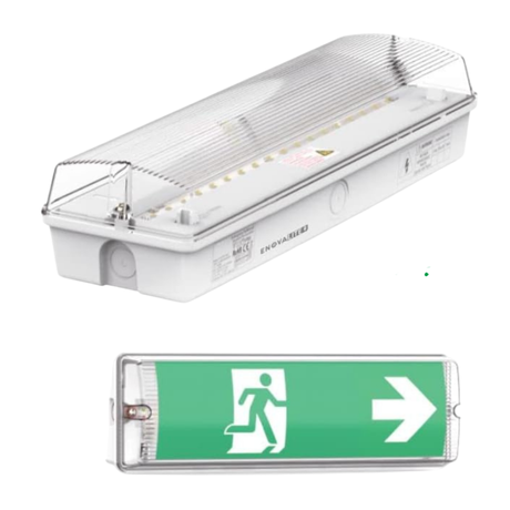 10er Pack LED-Fluchtwegleuchte mit Notstromakku 3h, TEST-Funktion, Dauer- & Notbetrieb, IP65