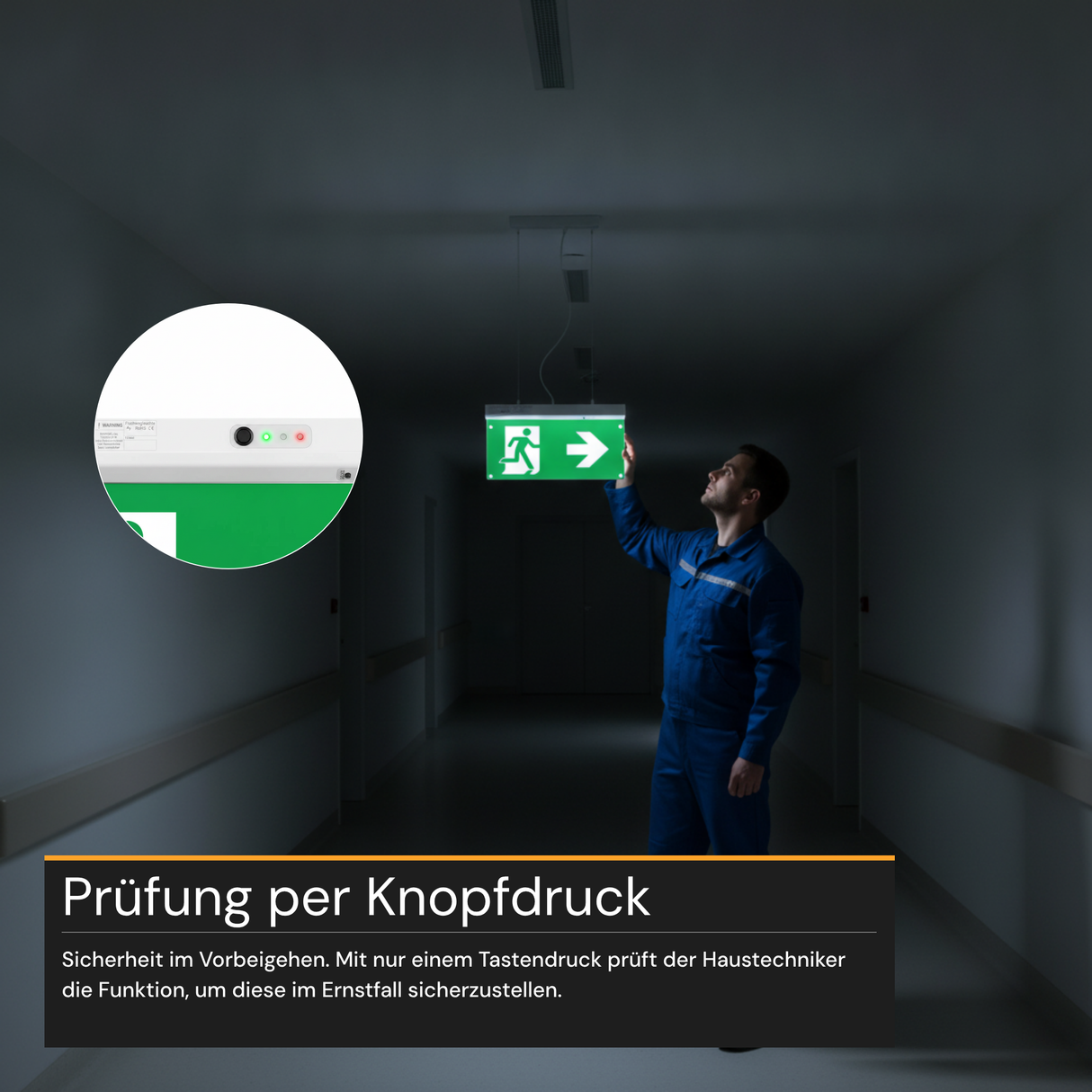 2er Pack LED-Fluchtwegleuchte 4in1 mit Notstromakku 3h, TEST-Funktion, Dauer- & Notbetrieb