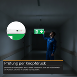 2er Pack LED-Fluchtwegleuchte 4in1 mit Notstromakku 3h, TEST-Funktion, Dauer- & Notbetrieb