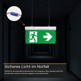 2er Pack LED-Fluchtwegleuchte 4in1 mit Notstromakku 3h, TEST-Funktion, Dauer- & Notbetrieb