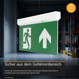 LED-Fluchtwegleuchte 4in1 mit Notstromakku 3h, TEST-Funktion, Dauer- & Notbetrieb