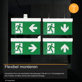 LED-Fluchtwegleuchte 4in1 mit Notstromakku 3h, TEST-Funktion, Dauer- & Notbetrieb