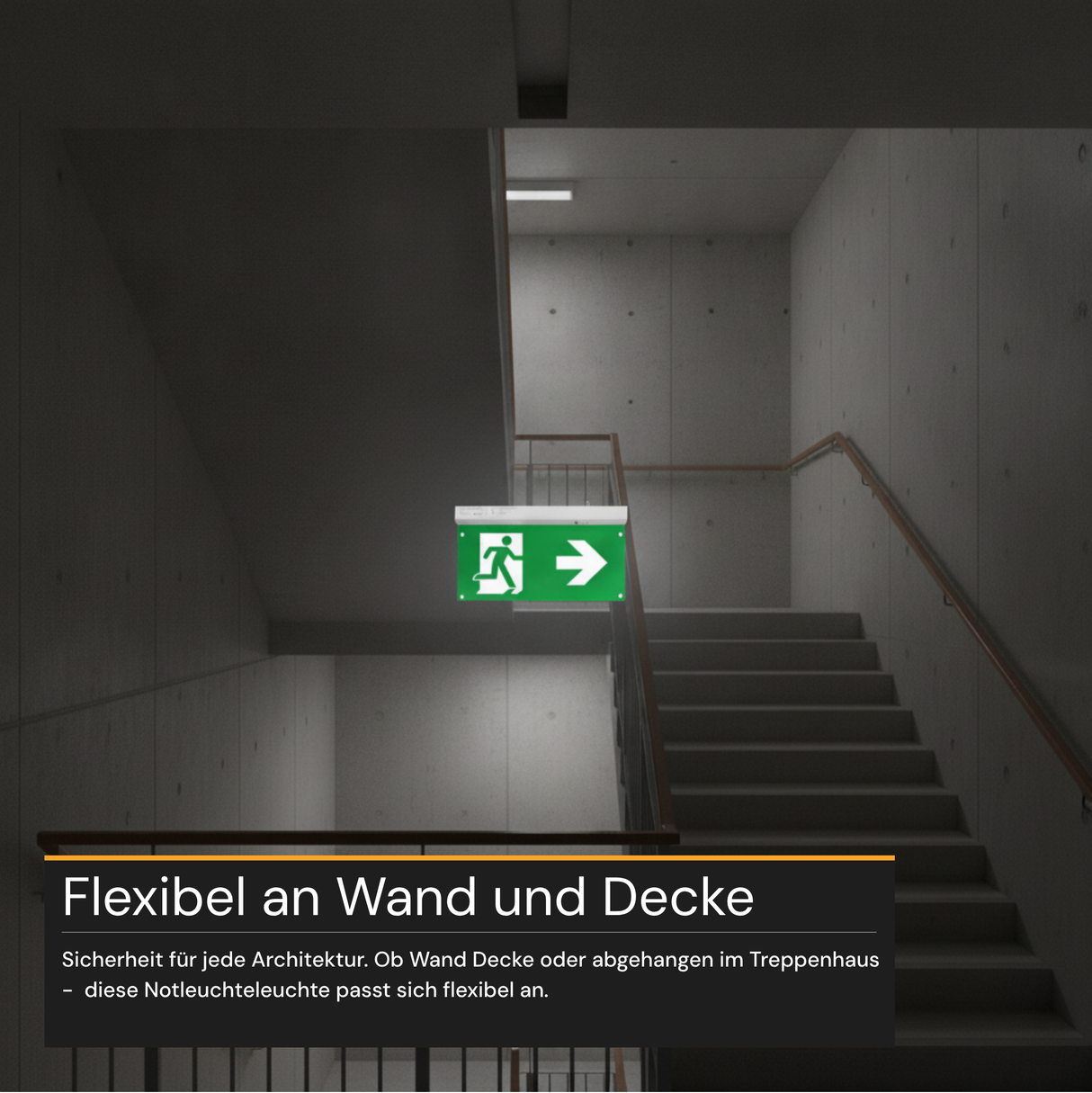 2er Pack LED-Fluchtwegleuchte 4in1 mit Notstromakku 3h, TEST-Funktion, Dauer- & Notbetrieb