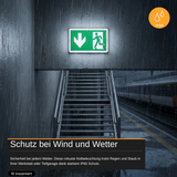 LED-Fluchtwegleuchte mit 8h Notstromakku, TEST-Funktion, Dauer- & Notbetrieb, IP65