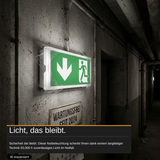 LED-Fluchtwegleuchte mit Notstromakku 3h, TEST-Funktion, Dauer- und Notbetrieb, IP65