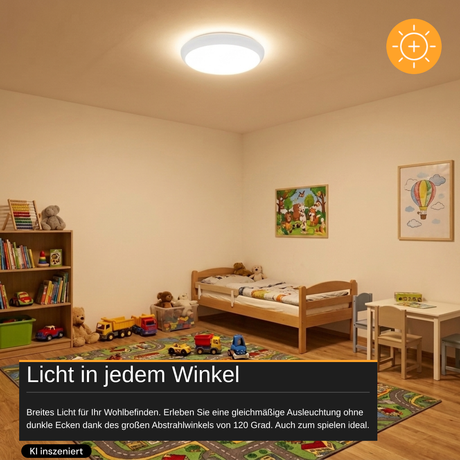 LED-Notstrom Deckenleuchte, 8 h Notlicht, 18 W, 1800 lm, 3000-6000 K, IP65