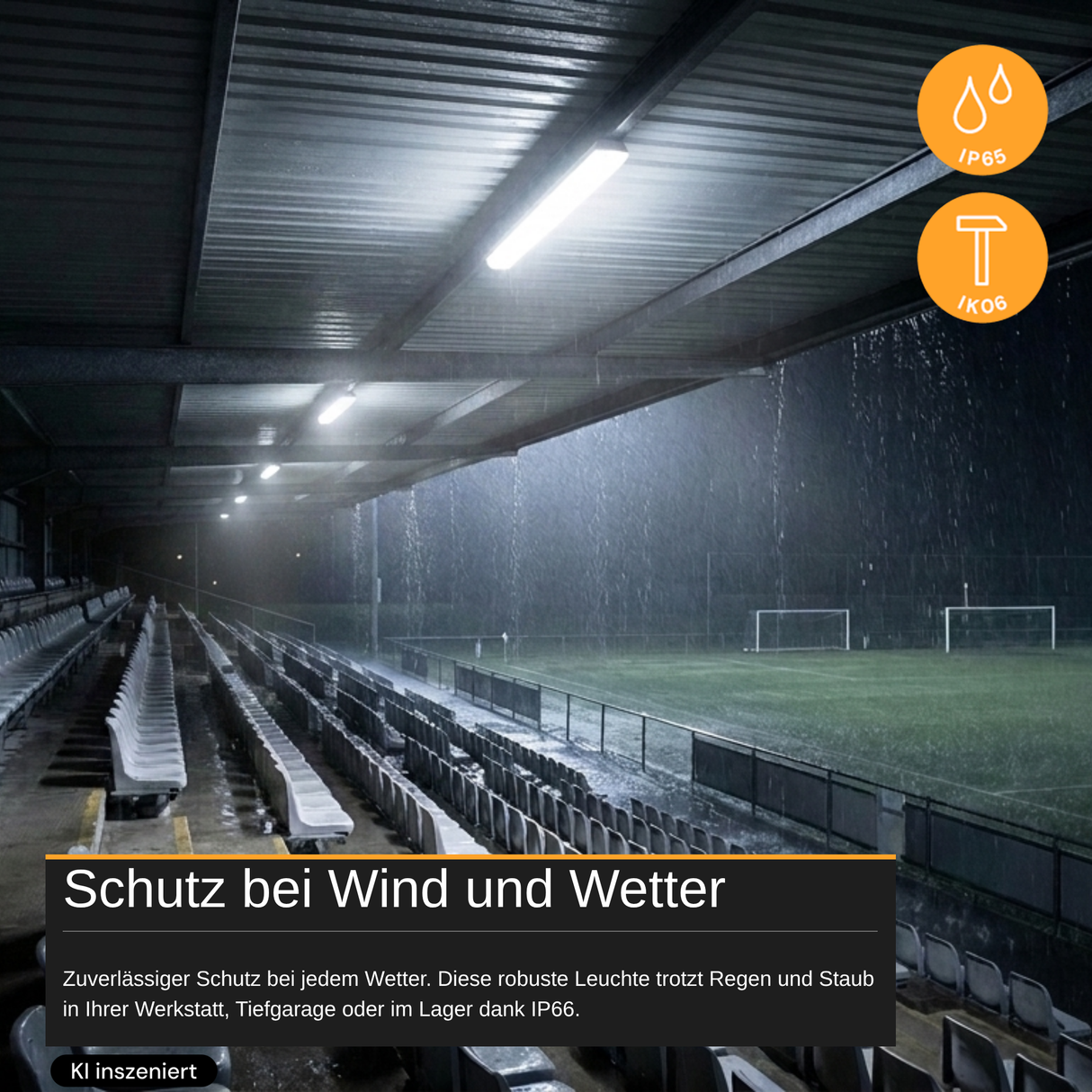 LED Feuchtraumleuchte mit Notlicht, 150 cm, 50 W, 5500 lm, neutralweiß, IP66, durchschleifbar