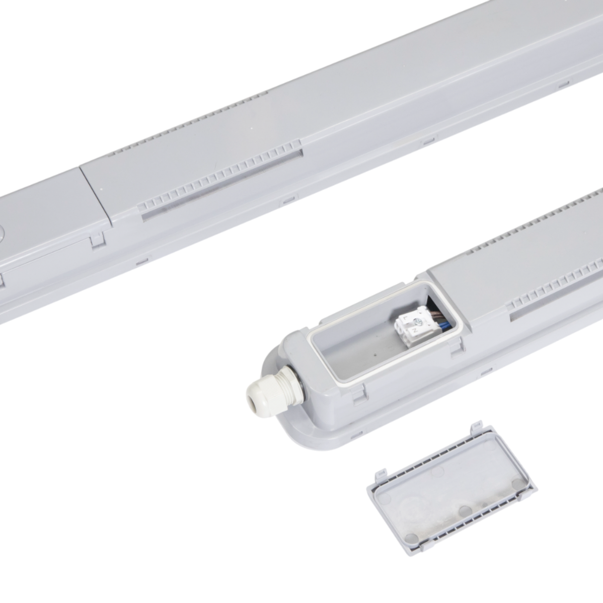 LED Feuchtraumleuchte mit Notlicht, 150 cm, 50 W, 5500 lm, neutralweiß, IP66, durchschleifbar