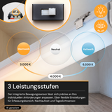LED Feuchtraumleuchte PRO, 8 h Notlicht, 150 cm, 38–50 W, 3CCT, 4750–6250 lm, IP65, Sensor-Ready, Schnellverbinder, durchschleifbar