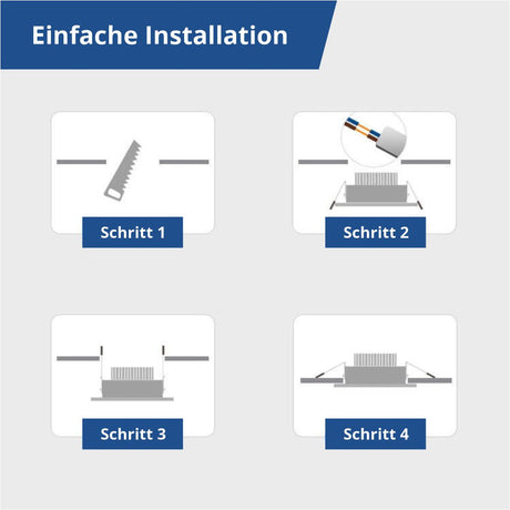 12er Set LED Mini CCT-Downlight, 3 W, 200 lm, IP65, ø 36 mm, silber.